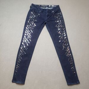 MISS ME Signature Super Skinny Sequin Jeans Sz 26